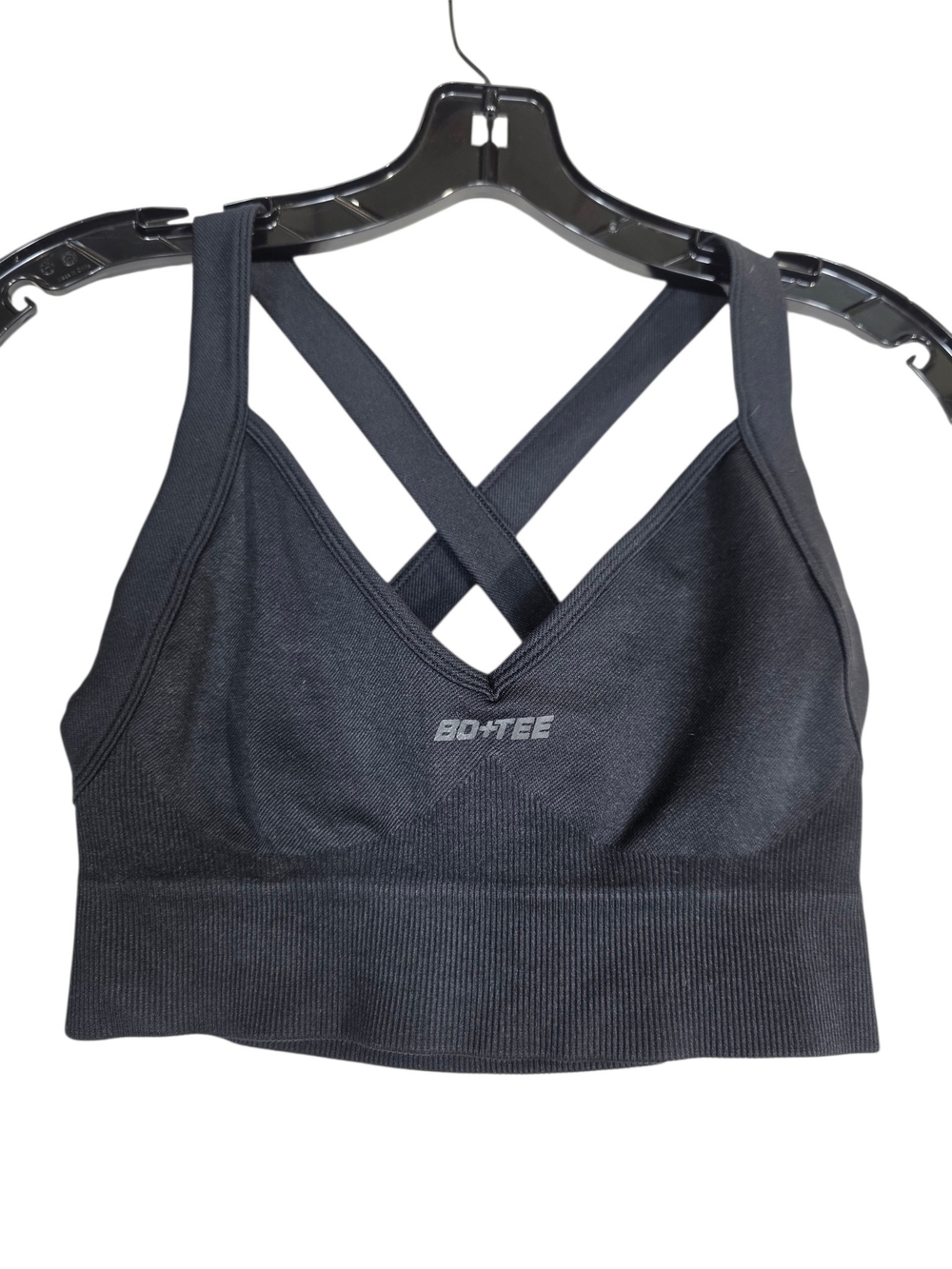 BO+TEE Black Crisscross Low-Impact Sports Bra